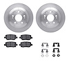 6512-58121 Brake Rotors w/5000 Advanced Brake Pads Kit with Hardware, 2005-2012 Acura/Honda, Position: Rear - image 1