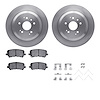 6512-58145 Brake Rotors w/5000 Advanced Brake Pads Kit with Hardware, 2014-2016 Acura/Honda, Position: Rear - image 1