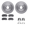 6512-58148 Brake Rotors w/5000 Advanced Brake Pads Kit with Hardware, 2015-2020 Acura/Honda, Position: Rear - image 1