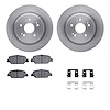 6512-58149 Brake Rotors w/5000 Advanced Brake Pads Kit with Hardware, Fits Select Acura/Honda, Position: Rear - image 1