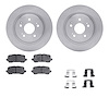 6512-58154 Brake Rotors w/5000 Advanced Brake Pads Kit with Hardware, 2017-2020 Acura/Honda, Position: Rear - image 1