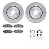 6512-58157 Brake Rotors w/5000 Advanced Brake Pads Kit with Hardware, 2017-2020 Acura/Honda, Position: Front - image 1