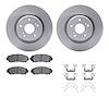 6512-58163 Brake Rotors w/5000 Advanced Brake Pads Kit with Hardware, Fits Select Acura/Honda, Position: Front - image 1