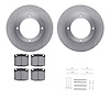 6512-59094 Brake Rotors w/5000 Advanced Brake Pads Kit with Hardware, 1975-1979 Acura/Honda, Position: Front - image 1