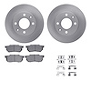 6512-59107 Brake Rotors w/5000 Advanced Brake Pads Kit with Hardware, 1983-1987 Acura/Honda, Position: Front - image 1