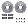 6512-59111 Brake Rotors w/5000 Advanced Brake Pads Kit with Hardware, 1983-1983 Acura/Honda, Position: Front - image 1