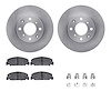 6512-59115 Brake Rotors w/5000 Advanced Brake Pads Kit with Hardware, 1990-2000 Acura/Honda, Position: Front - image 1