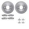 6512-59128 Brake Rotors w/5000 Advanced Brake Pads Kit with Hardware, 1980-1983 Acura/Honda, Position: Front - image 1