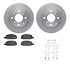 6512-59132 Brake Rotors w/5000 Advanced Brake Pads Kit with Hardware, 1980-1982 Acura/Honda, Position: Front - image 1