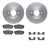 6512-59140 Brake Rotors w/5000 Advanced Brake Pads Kit with Hardware, 1984-1987 Acura/Honda, Position: Front - image 1