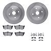 6512-59146 Brake Rotors w/5000 Advanced Brake Pads Kit with Hardware, 1984-1987 Acura/Honda, Position: Rear - image 1