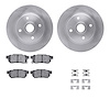 6512-59147 Brake Rotors w/5000 Advanced Brake Pads Kit with Hardware, 1985-1987 Acura/Honda, Position: Rear - image 1