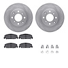 6512-59153 Brake Rotors w/5000 Advanced Brake Pads Kit with Hardware, 1984-1985 Acura/Honda, Position: Front - image 1
