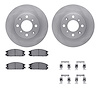 6512-59154 Brake Rotors w/5000 Advanced Brake Pads Kit with Hardware, 1985-1989 Acura/Honda, Position: Front - image 1