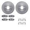6512-59167 Brake Rotors w/5000 Advanced Brake Pads Kit with Hardware, 1988-1991 Acura/Honda, Position: Front - image 1