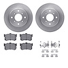 6512-59176 Brake Rotors w/5000 Advanced Brake Pads Kit with Hardware, 1986-1988 Acura/Honda, Position: Rear - image 1