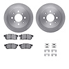6512-59182 Brake Rotors w/5000 Advanced Brake Pads Kit with Hardware, 1989-1989 Acura/Honda, Position: Rear - image 1