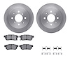 6512-59183 Brake Rotors w/5000 Advanced Brake Pads Kit with Hardware, 1988-2001 Acura/Honda, Position: Rear - image 1