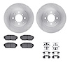 6512-59193 Brake Rotors w/5000 Advanced Brake Pads Kit with Hardware, 1990-1993 Acura/Honda, Position: Front - image 1