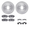 6512-59194 Brake Rotors w/5000 Advanced Brake Pads Kit with Hardware, 1993-2001 Acura/Honda, Position: Front - image 1