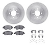6512-59196 Brake Rotors w/5000 Advanced Brake Pads Kit with Hardware, 2003-2008 Acura/Honda, Position: Front - image 1
