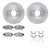 6512-59197 Brake Rotors w/5000 Advanced Brake Pads Kit with Hardware, 2009-2014 Acura/Honda, Position: Front - image 1