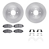 6512-59198 Brake Rotors w/5000 Advanced Brake Pads Kit with Hardware, 1996-2014 Acura/Honda, Position: Front - image 1