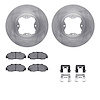 6512-59228 Brake Rotors w/5000 Advanced Brake Pads Kit with Hardware, 1991-1997 Acura/Honda, Position: Front - image 1