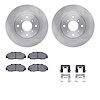 6512-59237 Brake Rotors w/5000 Advanced Brake Pads Kit with Hardware, 1992-1996 Acura/Honda, Position: Front - image 1