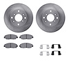 6512-59243 Brake Rotors w/5000 Advanced Brake Pads Kit with Hardware, 1998-1999 Acura/Honda, Position: Front - image 1