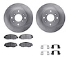 6512-59244 Brake Rotors w/5000 Advanced Brake Pads Kit with Hardware, 1998-2002 Acura/Honda, Position: Front - image 1