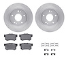 6512-59249 Brake Rotors w/5000 Advanced Brake Pads Kit with Hardware, 1997-2015 Acura/Honda, Position: Rear - image 1