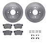 6512-59252 Brake Rotors w/5000 Advanced Brake Pads Kit with Hardware, 1998-2002 Acura/Honda, Position: Rear - image 1