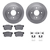 6512-59253 Brake Rotors w/5000 Advanced Brake Pads Kit with Hardware, 1998-1999 Acura/Honda, Position: Rear - image 1