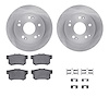 6512-59258 Brake Rotors w/5000 Advanced Brake Pads Kit with Hardware, 1997-2006 Acura/Honda, Position: Rear - image 1