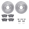 6512-59259 Brake Rotors w/5000 Advanced Brake Pads Kit with Hardware, 1998-2002 Acura/Honda, Position: Rear - image 1