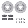 6512-59265 Brake Rotors w/5000 Advanced Brake Pads Kit with Hardware, 2000-2009 Acura/Honda, Position: Front - image 1