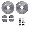 6512-59270 Brake Rotors w/5000 Advanced Brake Pads Kit with Hardware, 2000-2009 Acura/Honda, Position: Rear - image 1