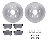 6512-59273 Brake Rotors w/5000 Advanced Brake Pads Kit with Hardware, 2003-2008 Acura/Honda, Position: Rear - image 1