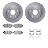 6512-59277 Brake Rotors w/5000 Advanced Brake Pads Kit with Hardware, 2011-2015 Acura/Honda, Position: Front - image 1