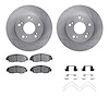 6512-59278 Brake Rotors w/5000 Advanced Brake Pads Kit with Hardware, 2006-2011 Acura/Honda, Position: Front - image 1