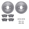 6512-59285 Brake Rotors w/5000 Advanced Brake Pads Kit with Hardware, 2001-2005 Acura/Honda, Position: Rear - image 1