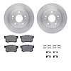 6512-59288 Brake Rotors w/5000 Advanced Brake Pads Kit with Hardware, Fits Select Acura/Honda, Position: Rear - image 1