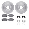 6512-59289 Brake Rotors w/5000 Advanced Brake Pads Kit with Hardware, 2008-2017 Acura/Honda, Position: Rear - image 1