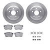 6512-59294 Brake Rotors w/5000 Advanced Brake Pads Kit with Hardware, 2010-2015 Acura/Honda, Position: Rear - image 1