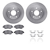 6512-59309 Brake Rotors w/5000 Advanced Brake Pads Kit with Hardware, 2012-2015 Acura/Honda, Position: Front - image 1