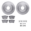 6512-59336 Brake Rotors w/5000 Advanced Brake Pads Kit with Hardware, 1995-1998 Acura/Honda, Position: Rear - image 1
