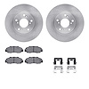 6512-59342 Brake Rotors w/5000 Advanced Brake Pads Kit with Hardware, 1998-2002 Acura/Honda, Position: Front - image 1