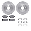 6512-59345 Brake Rotors w/5000 Advanced Brake Pads Kit with Hardware, 2002-2015 Acura/Honda, Position: Front - image 1