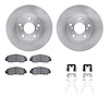 6512-59346 Brake Rotors w/5000 Advanced Brake Pads Kit with Hardware, 2003-2021 Acura/Honda, Position: Front - image 1
